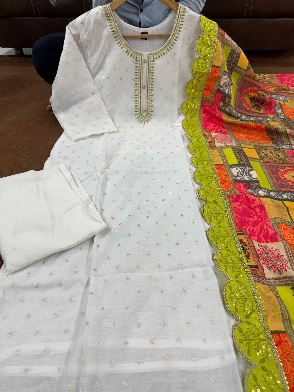 YNF VISCOSE JNC 246 SUITS & DRESSES WHOLESALE LADIES DRESSES EMBRODERY SUITS MANUFACTURER